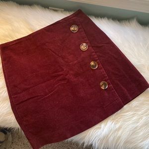 Maroon a line mini skirt